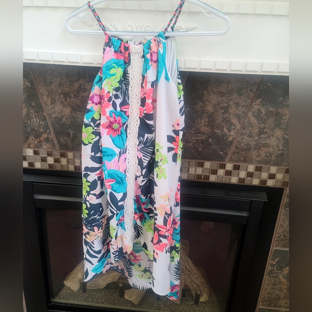 Envy West Floral Kids Dress - Pink, Green, Blue